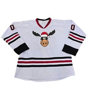 Griswold 00 Christmas Vacation Moose Santa Hat Hockey Jersey XXXL